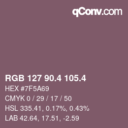カラーコード: RGB 127 90.4 105.4 | qconv.com