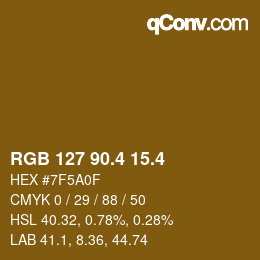 カラーコード: RGB 127 90.4 15.4 | qconv.com