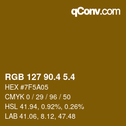 カラーコード: RGB 127 90.4 5.4 | qconv.com