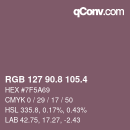 カラーコード: RGB 127 90.8 105.4 | qconv.com
