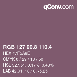 カラーコード: RGB 127 90.8 110.4 | qconv.com