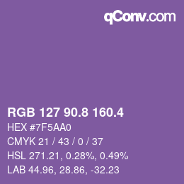 カラーコード: RGB 127 90.8 160.4 | qconv.com