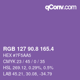 カラーコード: RGB 127 90.8 165.4 | qconv.com
