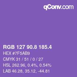 カラーコード: RGB 127 90.8 185.4 | qconv.com