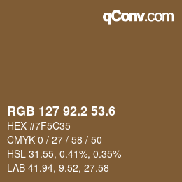 カラーコード: RGB 127 92.2 53.6 | qconv.com