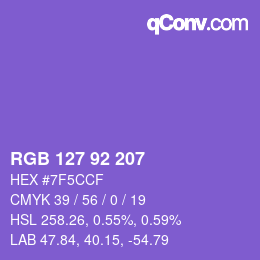 Color code: RGB 127 92 207 | qconv.com