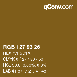 Color code: RGB 127 93 26 | qconv.com