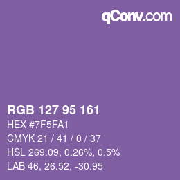 Farbcode: RGB 127 95 161 | qconv.com