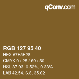 カラーコード: RGB 127 95 40 | qconv.com