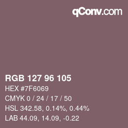 Farbcode: RGB 127 96 105 | qconv.com