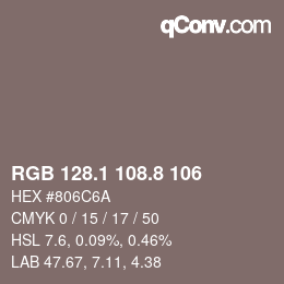 Farbcode: RGB 128.1 108.8 106 | qconv.com