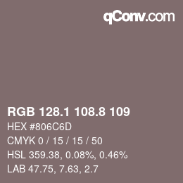 Color code: RGB 128.1 108.8 109 | qconv.com