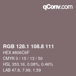 Color code: RGB 128.1 108.8 111 | qconv.com