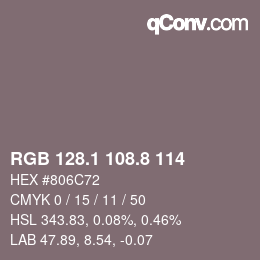 Color code: RGB 128.1 108.8 114 | qconv.com