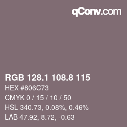 Color code: RGB 128.1 108.8 115 | qconv.com