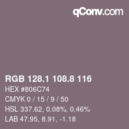 Color code: RGB 128.1 108.8 116 | qconv.com