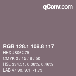 Color code: RGB 128.1 108.8 117 | qconv.com