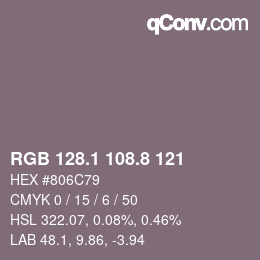Color code: RGB 128.1 108.8 121 | qconv.com