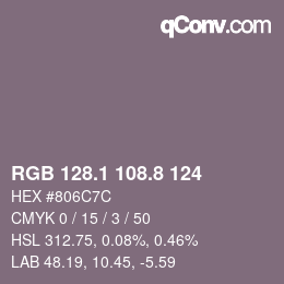 Color code: RGB 128.1 108.8 124 | qconv.com