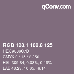 Color code: RGB 128.1 108.8 125 | qconv.com