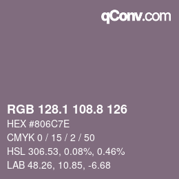 Color code: RGB 128.1 108.8 126 | qconv.com