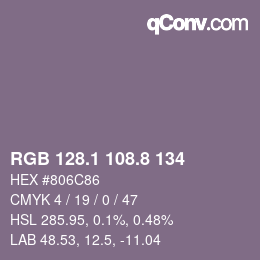 Code couleur: RGB 128.1 108.8 134 | qconv.com