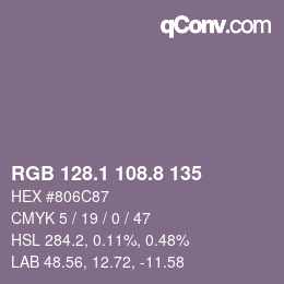 Color code: RGB 128.1 108.8 135 | qconv.com