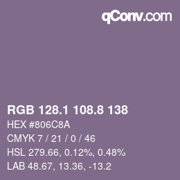 Color code: RGB 128.1 108.8 138 | qconv.com