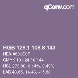 Color code: RGB 128.1 108.8 143 | qconv.com