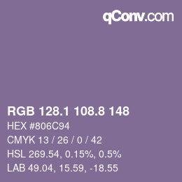 Color code: RGB 128.1 108.8 148 | qconv.com