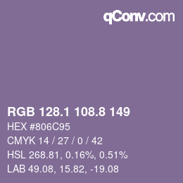 Color code: RGB 128.1 108.8 149 | qconv.com