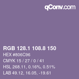 Color code: RGB 128.1 108.8 150 | qconv.com