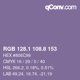 Color code: RGB 128.1 108.8 153 | qconv.com