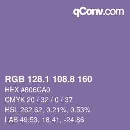Color code: RGB 128.1 108.8 160 | qconv.com