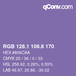 Color code: RGB 128.1 108.8 170 | qconv.com