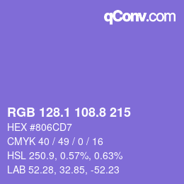 カラーコード: RGB 128.1 108.8 215 | qconv.com