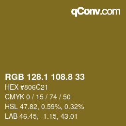 Color code: RGB 128.1 108.8 33 | qconv.com