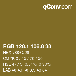 Color code: RGB 128.1 108.8 38 | qconv.com