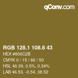 Color code: RGB 128.1 108.8 43 | qconv.com