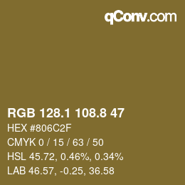 Color code: RGB 128.1 108.8 47 | qconv.com