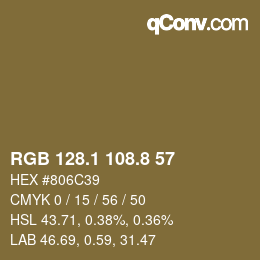 Color code: RGB 128.1 108.8 57 | qconv.com