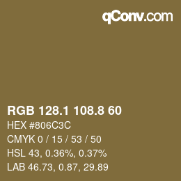 Farbcode: RGB 128.1 108.8 60 | qconv.com