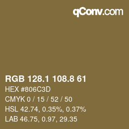 Color code: RGB 128.1 108.8 61 | qconv.com