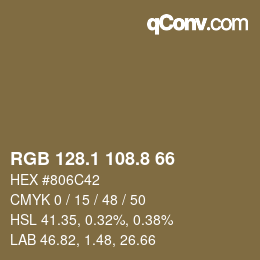 Color code: RGB 128.1 108.8 66 | qconv.com