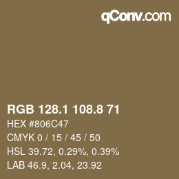 Farbcode: RGB 128.1 108.8 71 | qconv.com