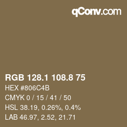 Color code: RGB 128.1 108.8 75 | qconv.com