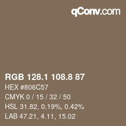 Color code: RGB 128.1 108.8 87 | qconv.com