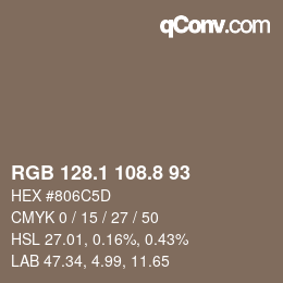 Color code: RGB 128.1 108.8 93 | qconv.com