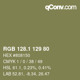 カラーコード: RGB 128.1 129 80 | qconv.com