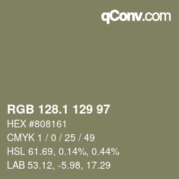 Color code: RGB 128.1 129 97 | qconv.com